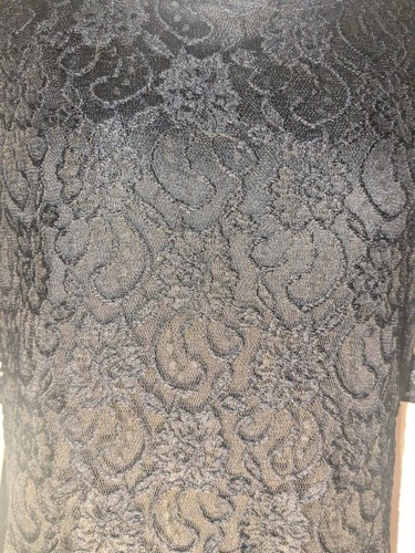 Women's Pretty Young Thing Black Lace Overlay Knee Length Dress Size Medium - Picture 2 of 7