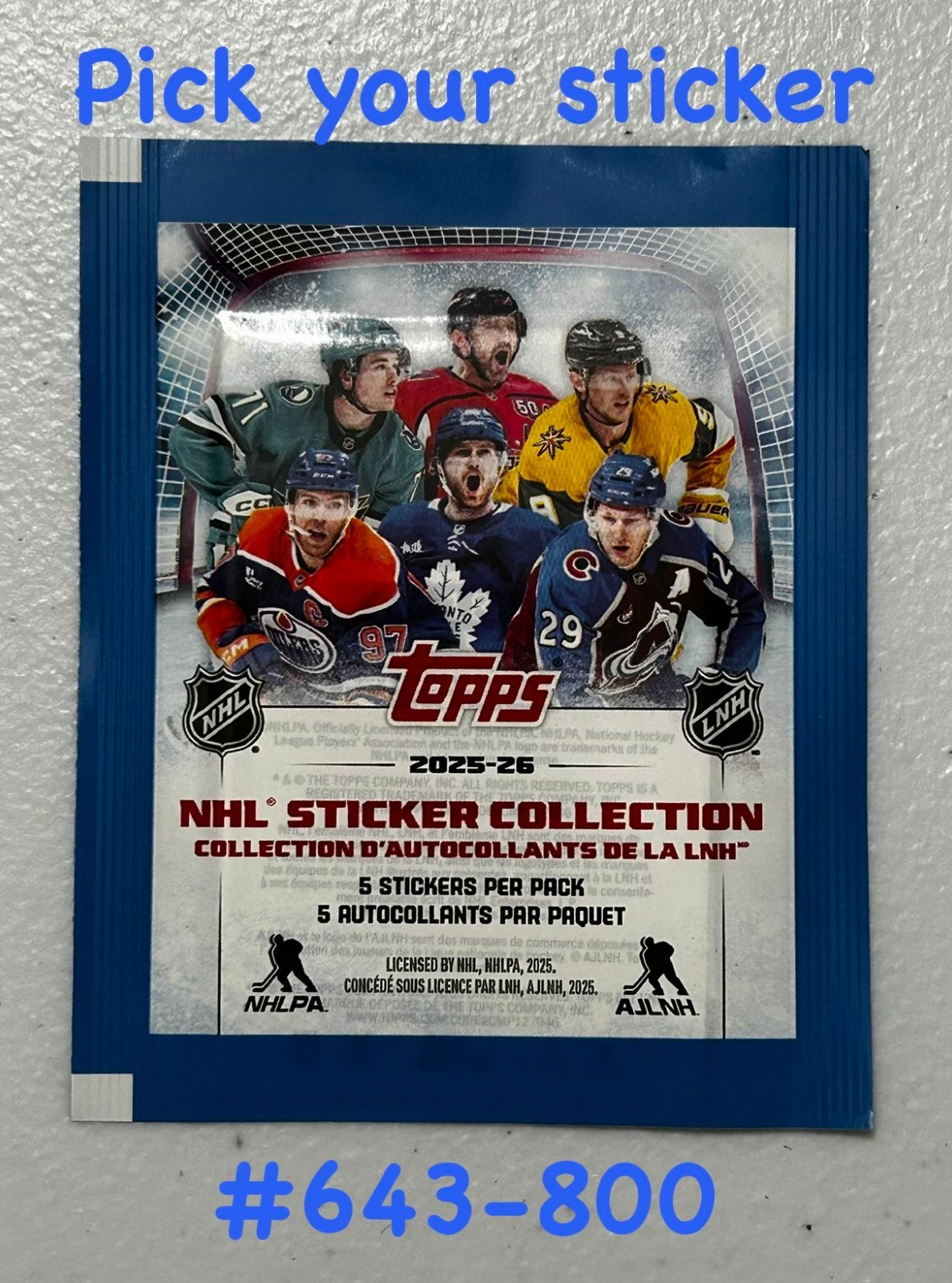 Topps 2025-26 NHL Sticker Collection - Pick Your Sticker - PART 4