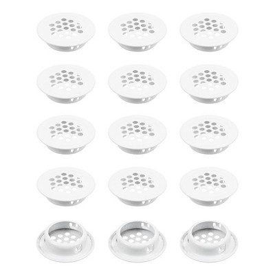 34 mm 15 Pcs Stainless Steel Circular Air Vents Flat Ducting, White