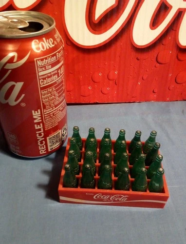 Coca-Cola Vintage Mini Plastic Crate w/bottles (from a Collector's Case)
