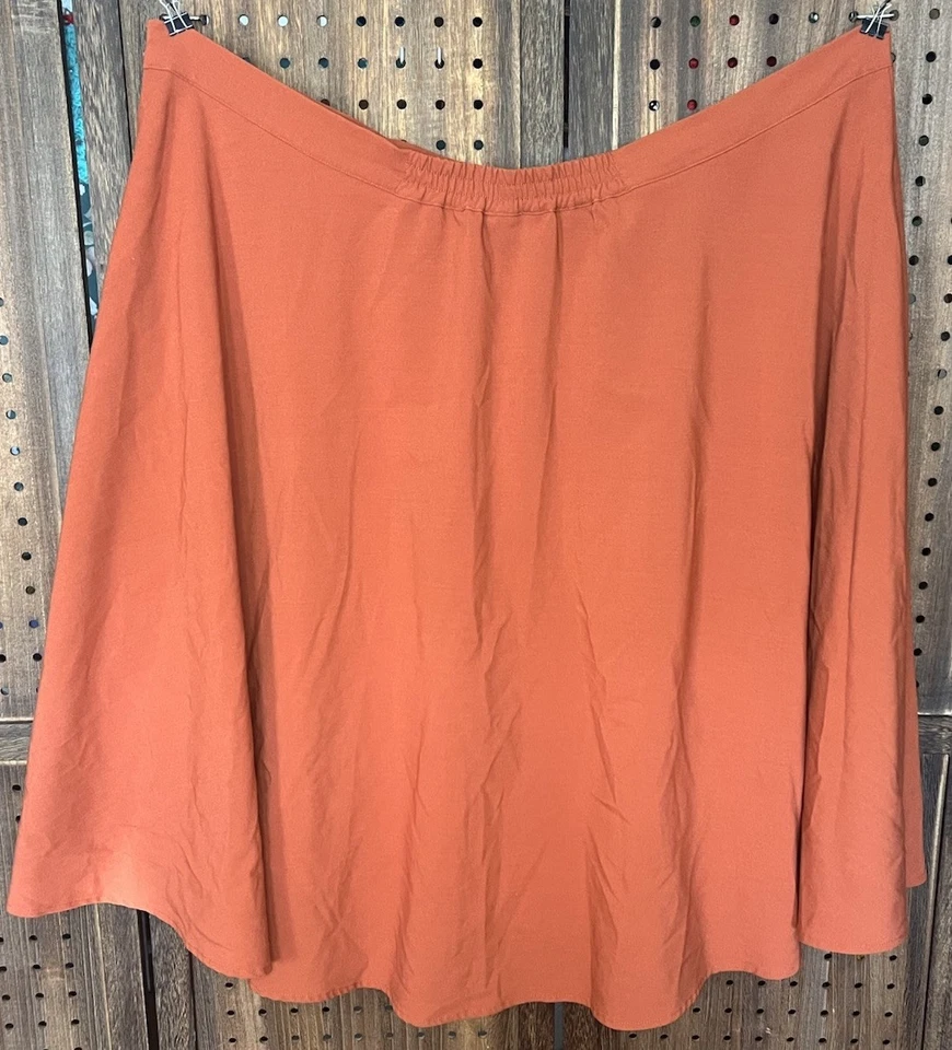 Modcloth Pumpkin Spice Swing Skirt Fully Lined Stretch Pockets Womens Sz 4X EUC - Image 2 of 4