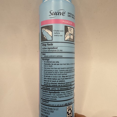 Lot of 4 Suave Powder Dry Spray Antiperspirant Deodorant 3.8oz Exp 04/27 New - Picture 2 of 3