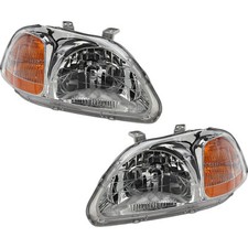 Left And Right Headlights For Honda Civic 1996-1998 Halogen Cx Dx Ex Gx Hx Lx Si