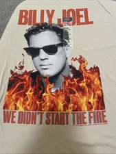 Lee Billy Joel t Beige We Didn't Start the Fire Piano Man T Shirt Size 3 XL New