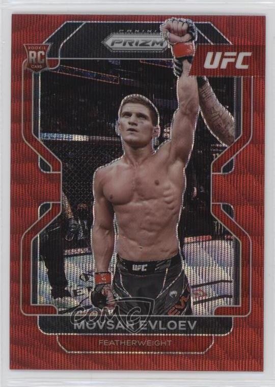 2022 Panini Prizm UFC Ruby Wave Prizm Movsar Evloev #130 0zz3