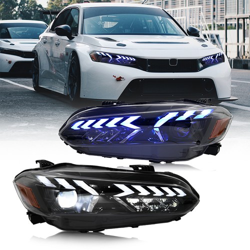 USED LED Headlight for Honda Civic 11th Gen 2022-2025 Sequential Front Lamp Pair - Picture 12 of 24