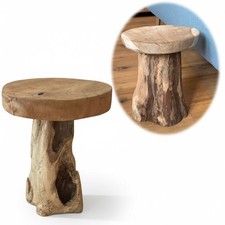 Beistelltisch Couchtisch Teakholz 30cm Braun Massiv Massivholz Holz Deko Hocker