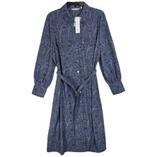 NWT Soft Surroundings Irina Midi Shirt Dress Size XL Blue Button Front Capsule