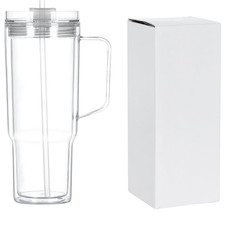 40Oz Acrylic Snowglobe Tumbler Pre Drilled Snow Globe Cup Handle Plastic