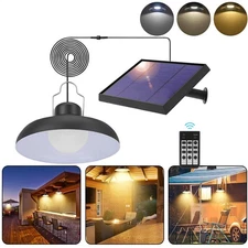 3Color Solar Pendant Light Solar Shed Light, Outdoor Lights Powered with Remote