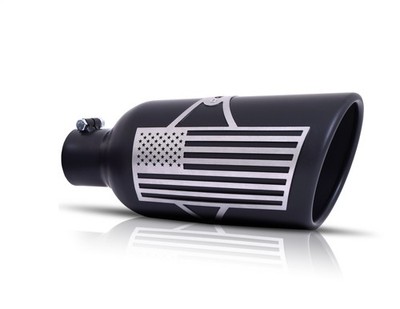 Gibson 71-1015 Patriot Flag Rolled Edge Angle Exhaust Tip Black Ceramic