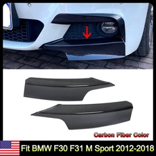 Carbon Fiber Look Front Bumper Splitter Corner Lip For 2012-2018 BMW F30 M Sport