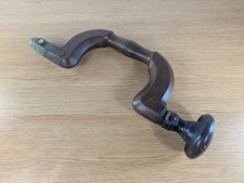 Antique Victorian Maw & Staley Carpenters Brass & Wood Brace, Drill, [E120]
