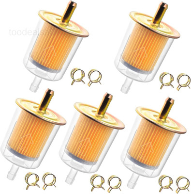 5pcs 5/16  Universal Fuel Filters with 10pcs 8mm Hose Clamps Gas Inline Fuel