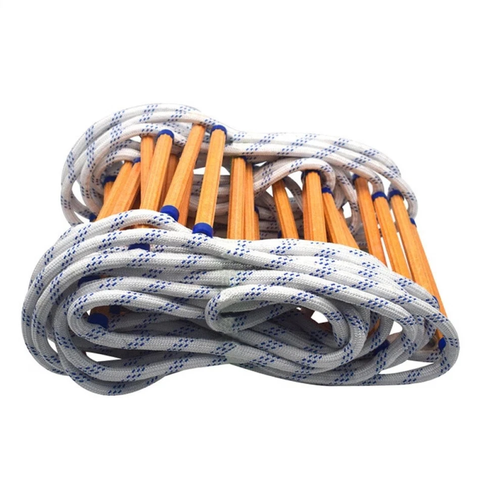 Scala antincendio scala a maglia scala di salvataggio ignifuga 2 moschettoni scala di emergenza 10 m. - Immagine 3 di 4