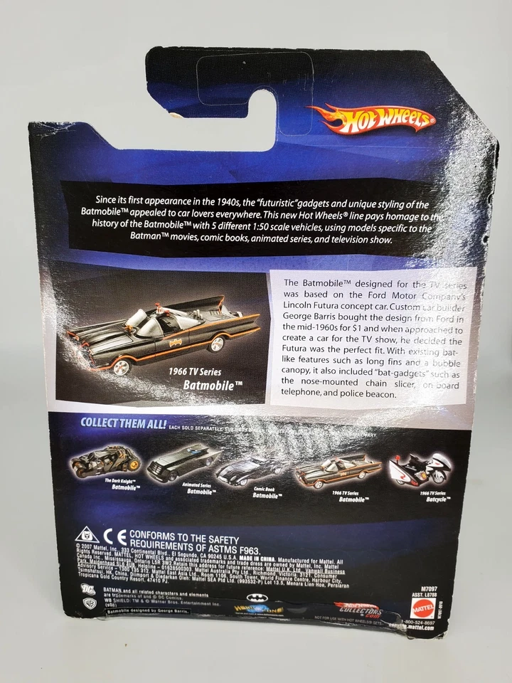 Hot Wheels Batman Edition:  1966 TV Batmobile Diecast Car 2007 - Image 2 of 4