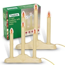 Tupkee Christmas Candolier Electric Window Candles – with Flickering Bulbs