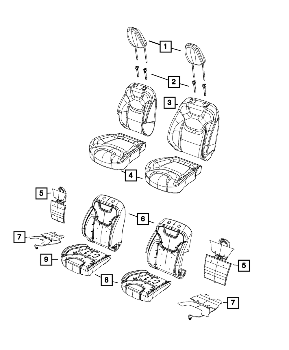 Genuine Mopar Front Seat Back Cover Right 7EH38LA3AA
