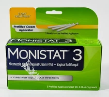 Monistat 3 Vaginal Antifungal PREFILLED CREAM Applicator yeast infection 03/2027