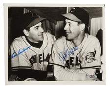 Lou Boudreau & Bob Feller Signed 8x10 Photo Cleveland Indians - PSA/DNA AP50238
