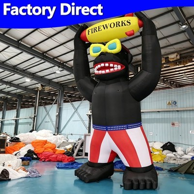 4m-8m Giant Inflatable Gorilla Fireworks Rocket Fire Arrow Replica Huge Cartoon