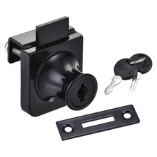 Display Single Door Glass Lock Keyed Different Zinc Alloy Black for 5-8mm Glass