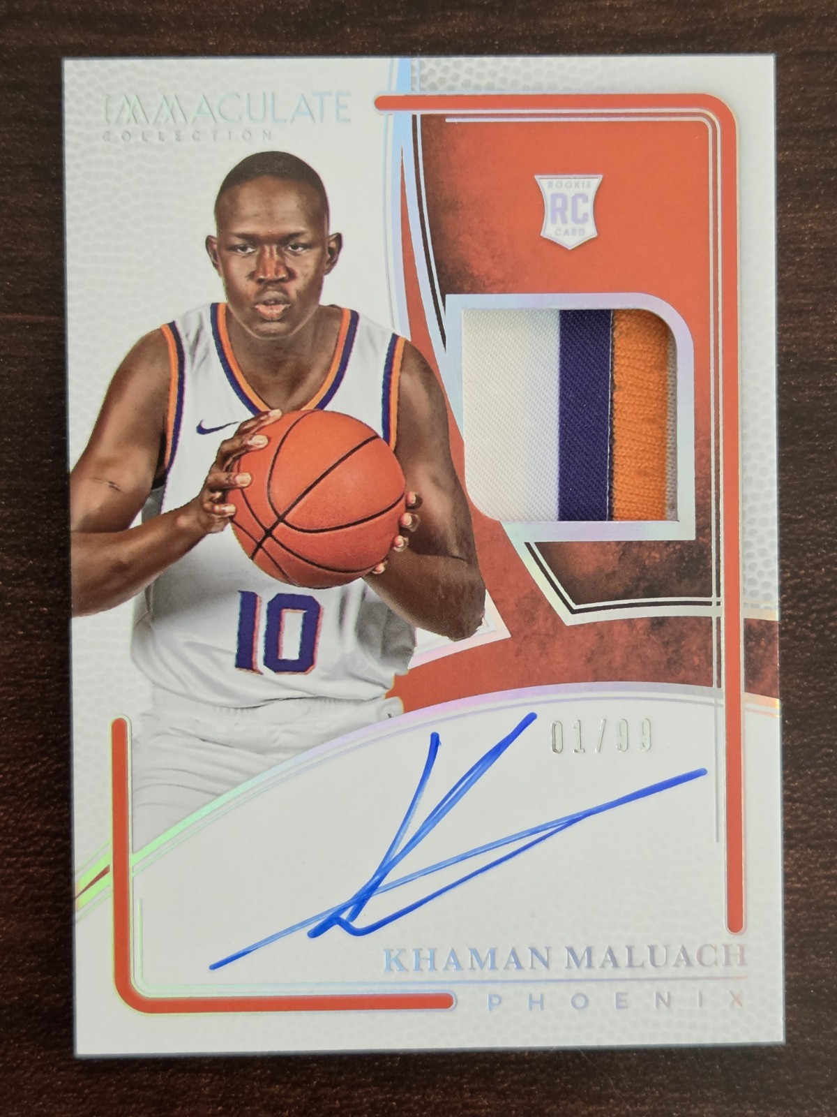 2025-26 Panini Immaculate Khaman Maluach RPA 1 /99 Player Worn RPA  Auto - Suns