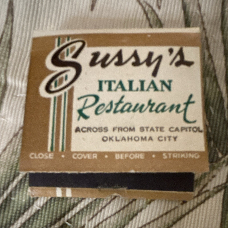 Vintage Sussy’s Italian Restaurant Matchbook - Oklahoma City