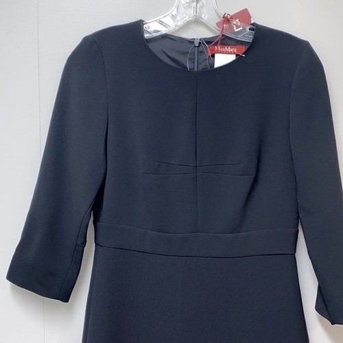 MaxMara Studio elegantes minimalistisches schwarzes Damenkleid Größe 2 neu mit Etikett - Bild 3 von 11