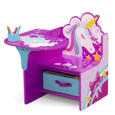 Desk Chair Combo Storage Bin Unicorn Pink Toddler Playtime Study Room Playroom