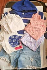 Girls Clothing Lot of 7  Size M  Large Name Brand lot- Shorts Tops Tanks Hoodie