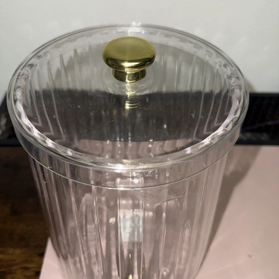 Clear Acrylic Beverage Dispenser 1.5 Gal Gold Spigot BPA Free Ribbed Jug Party - Image 4 of 4