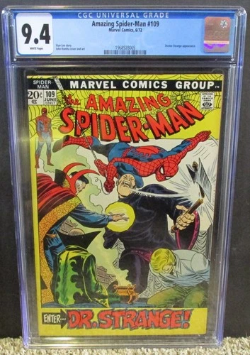 AMAZING SPIDER-MAN #109 CGC 9.4 ENTER DOCTOR STRANGE!  1972 HIGH GRADE STAN LEE