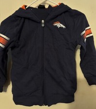 NFL DENVER BRONCOS Plush w/ Hidden Hoodie Youth Sz. 6 Age 6-7 