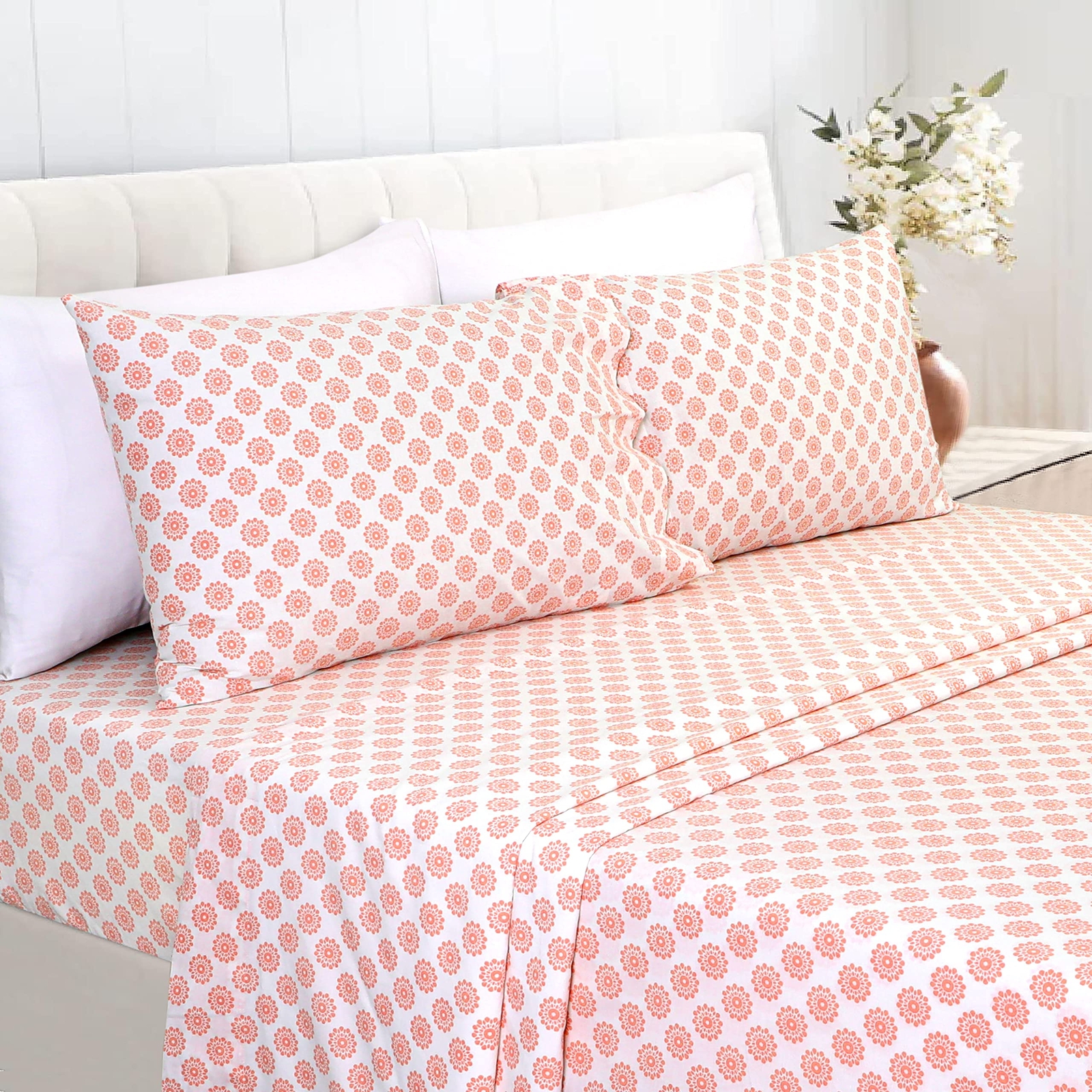 4 Piece 100% Cotton Sheet Set - Queen, Mandlas