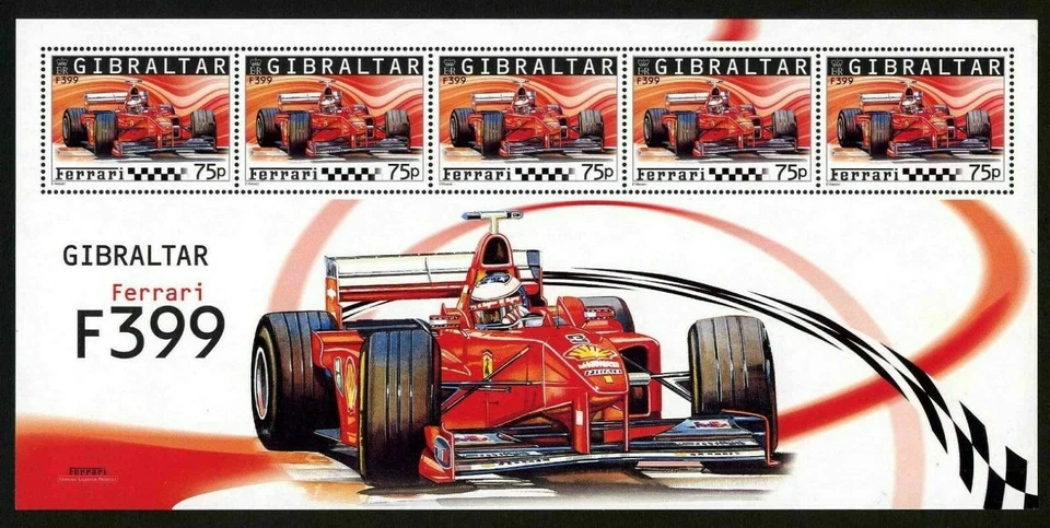 Gibraltar - "CARS ~ FORMULA 1 ~ FERRARI" Set of 6 MNH Stamp Sheetlets 2004 ! - Image 3 of 4