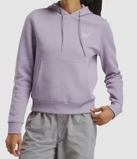 Reebok Womens Purple Identity Small-Logo Fleece Hoodie Size XL