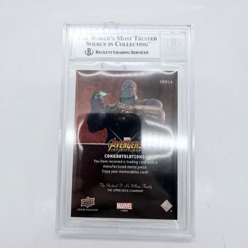 2018 UD Marvel Thanos Signed Auto Josh Brolin Strip Mined Metals SMM14 Beckett - Picture 2 of 2
