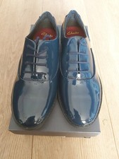 Brand New Clarks Girls Navy Blue Patent Leather Party Shoes Size 13.5F