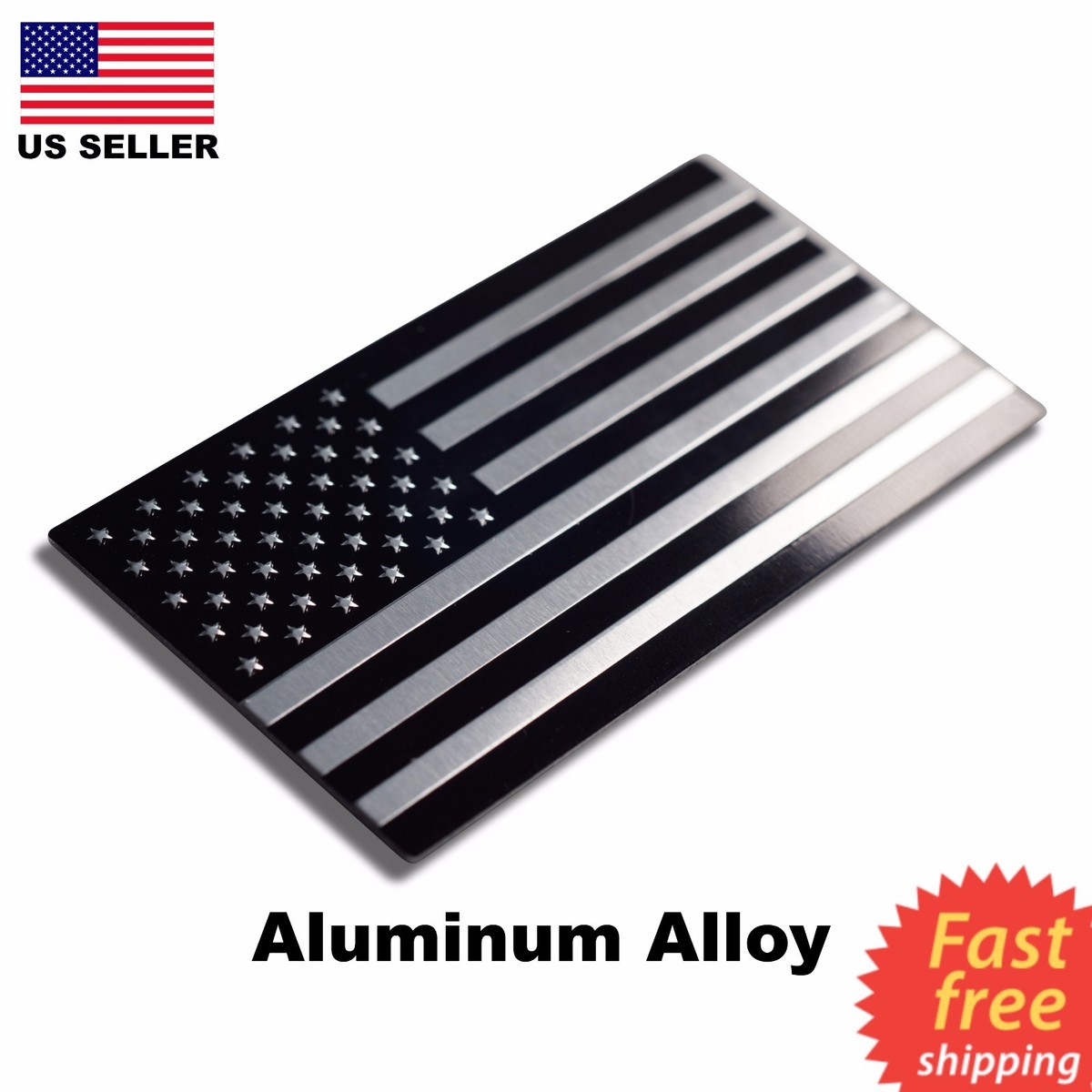 American Flag Decal 3D Metal American Flag Emblem Sticker - Aluminum, 3.15"x1.75", Adhesive Back, 90-Day Warranty Car Decal - Foto 2