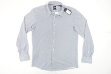 HUGO BOSS P-ROAN-KENT BLUE WHITE LARGE SLIM BUTTON FRONT SHIRT PREOWNED