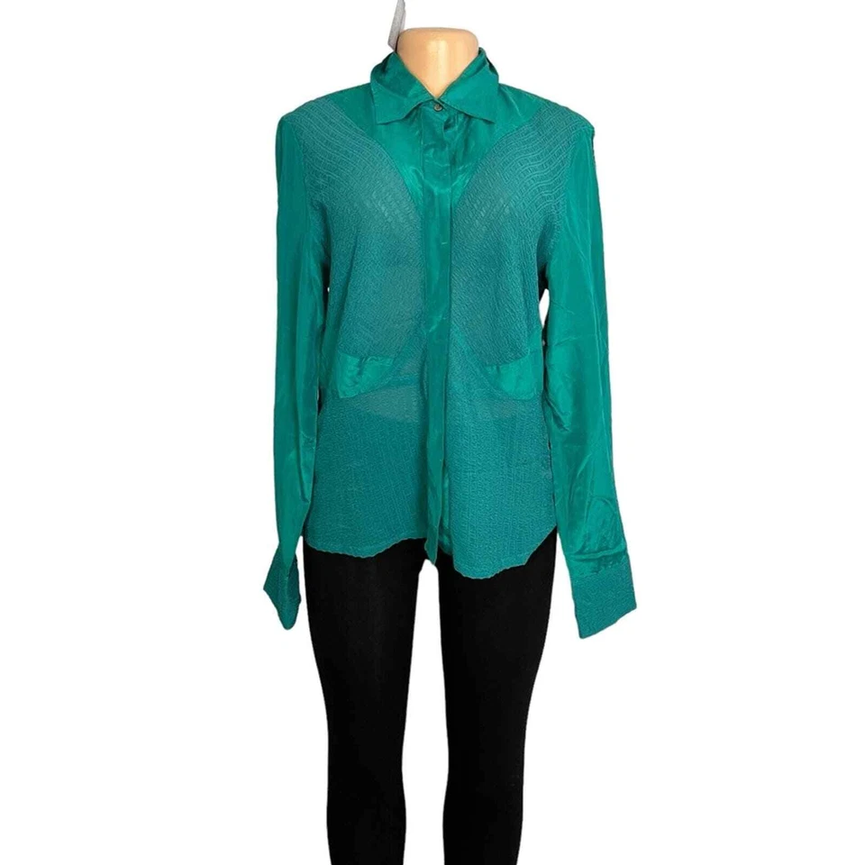 Nuevo con etiquetas Indigo Palms Denim Company Mezcla de Seda Celsius Botón Corto Talla XL Foto 2 de 4