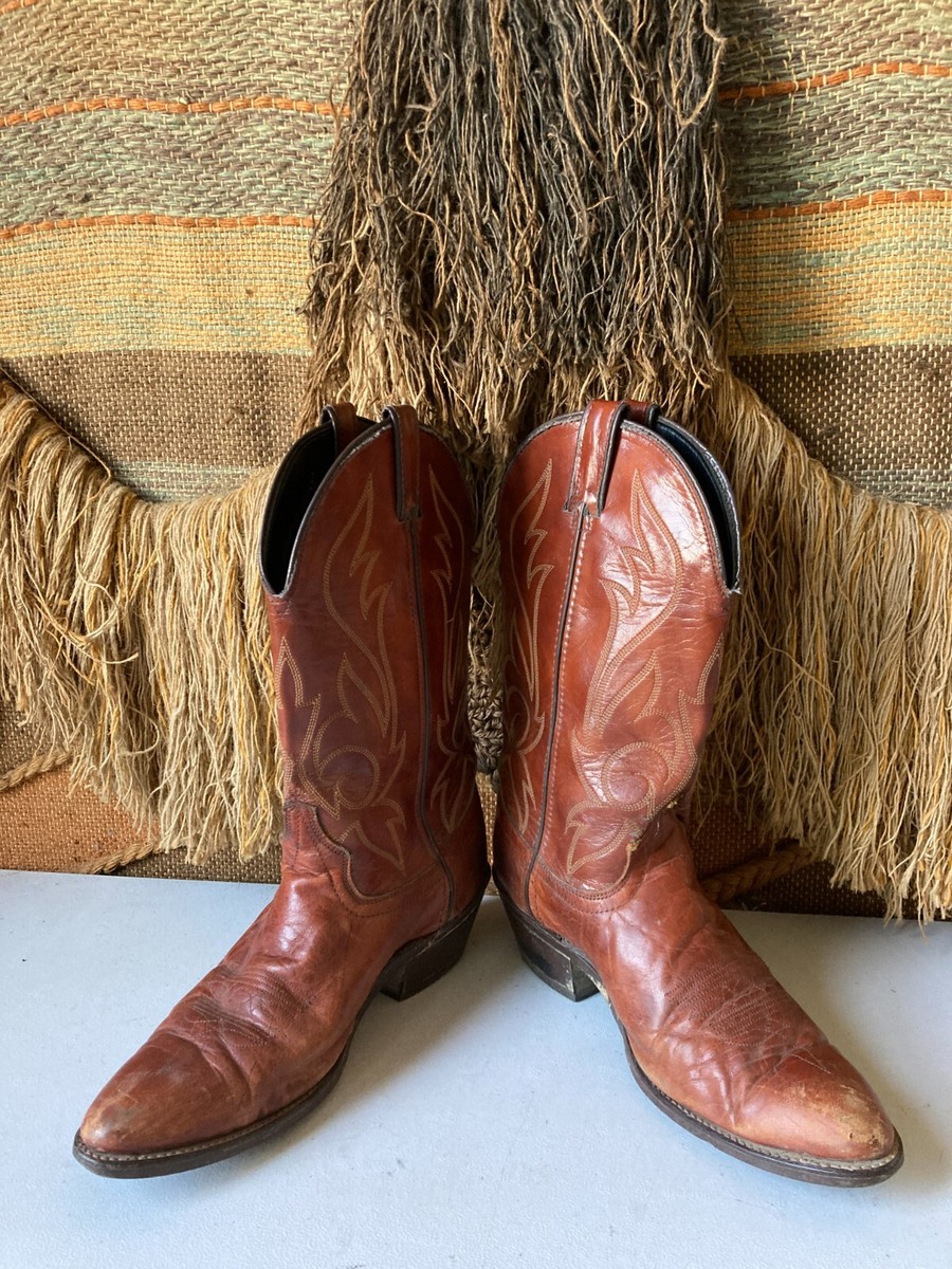 Men\'s Vintage 90\'s Laredo Dark Brown Leather Western Cowboy Boots Sz 9.5 USA s-l1200.jpg main image 2