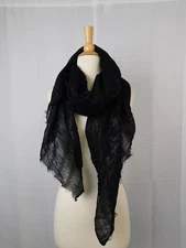 Cejon Metallic Oversize Evening Wrap Scarf - Black-Silver #4472