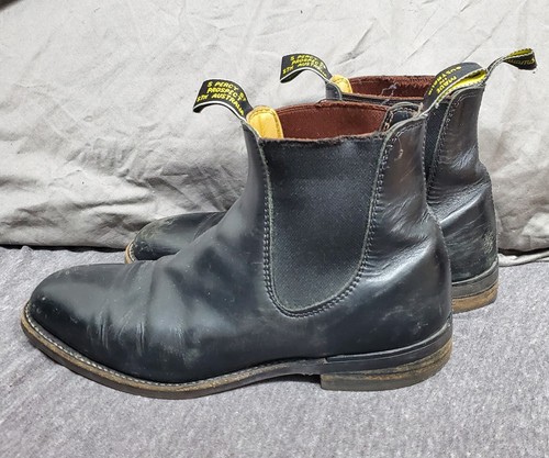 RM Williams LONGHORN BOOTS - brown leather chelsea - Made In Australia - Sz 7.5 - Picture 2 of 9