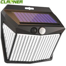 Large 412LED Solar Powered Motion Sensor Light Garden Outdoor Security Wall Lamp