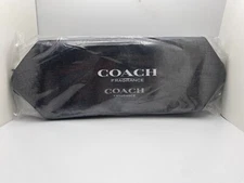 Coach Silver Shimmering Large Makeup Cosmetic Bag Toiletry Fragrance Pouch 
