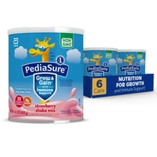 PediaSure Grow Gain Strawberry Shake Mix Pack of 6 Nutrition for Kids