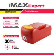 20V 3Ah Li-ion Battery for Craftsman 26302, 26314, 28128, 25708