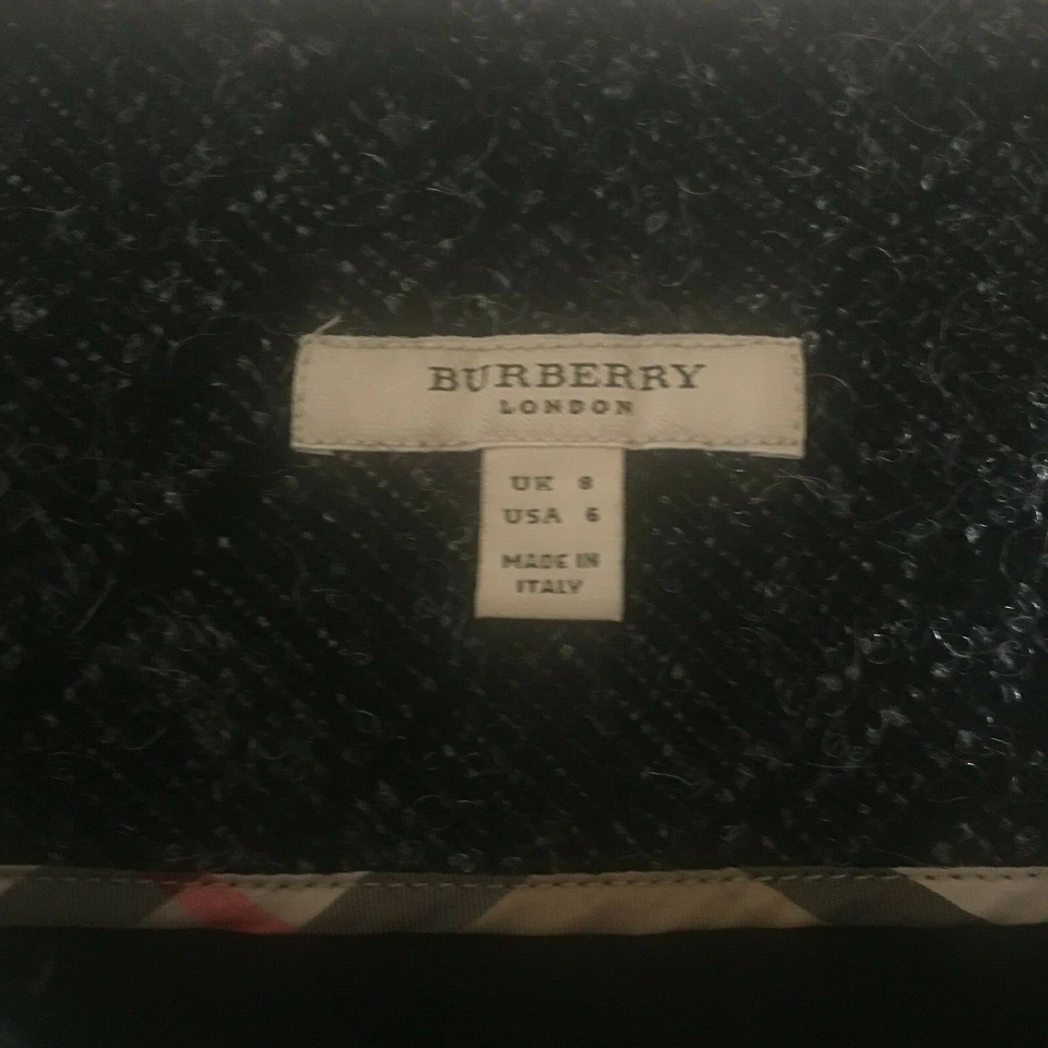 BURBERRY LONDON Wool Nova Check Skirt Black and Gray Silver treats and Sequence Foto 3 de 4